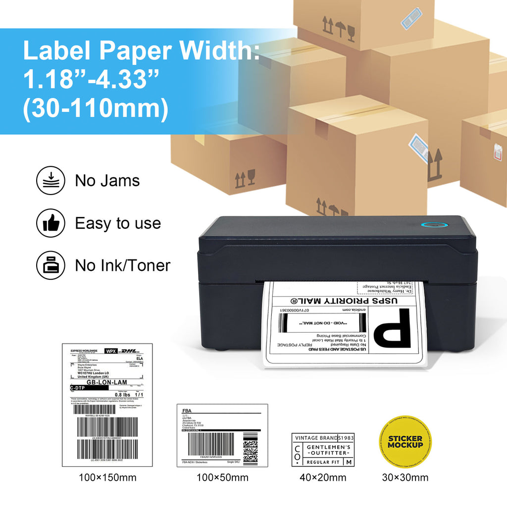 NPRINT  USB + Bluetooth Thermal Label Printer using COMPUTER as well as Mobile Phone Using App which can print 4×6,3x5,2x1,4x4 Adjustable Size 203 DPI,Compatible windows and mac for Shipping Barcode Label Ecommerce 1 Yr Warranty