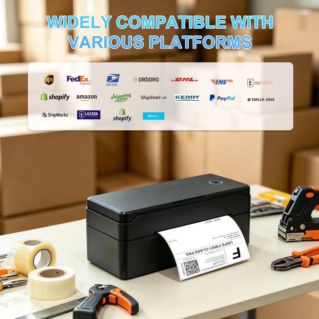 NPRINT  USB + Bluetooth Thermal Label Printer using COMPUTER as well as Mobile Phone Using App which can print 4×6,3x5,2x1,4x4 Adjustable Size 203 DPI,Compatible windows and mac for Shipping Barcode Label Ecommerce 1 Yr Warranty